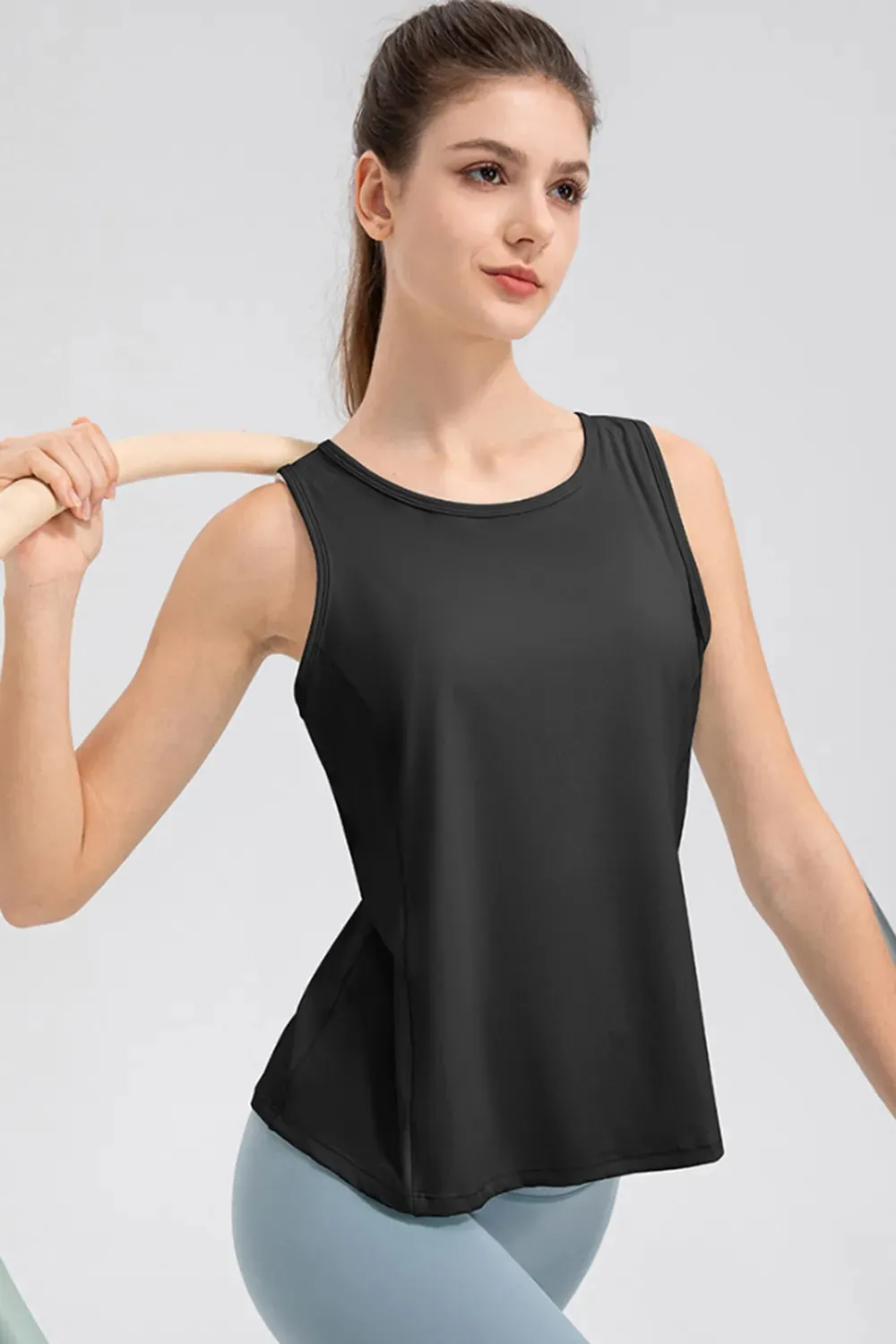 Wide Strap Round Neck Active Tank sold by Gigi Laurent product image thumbnail 4