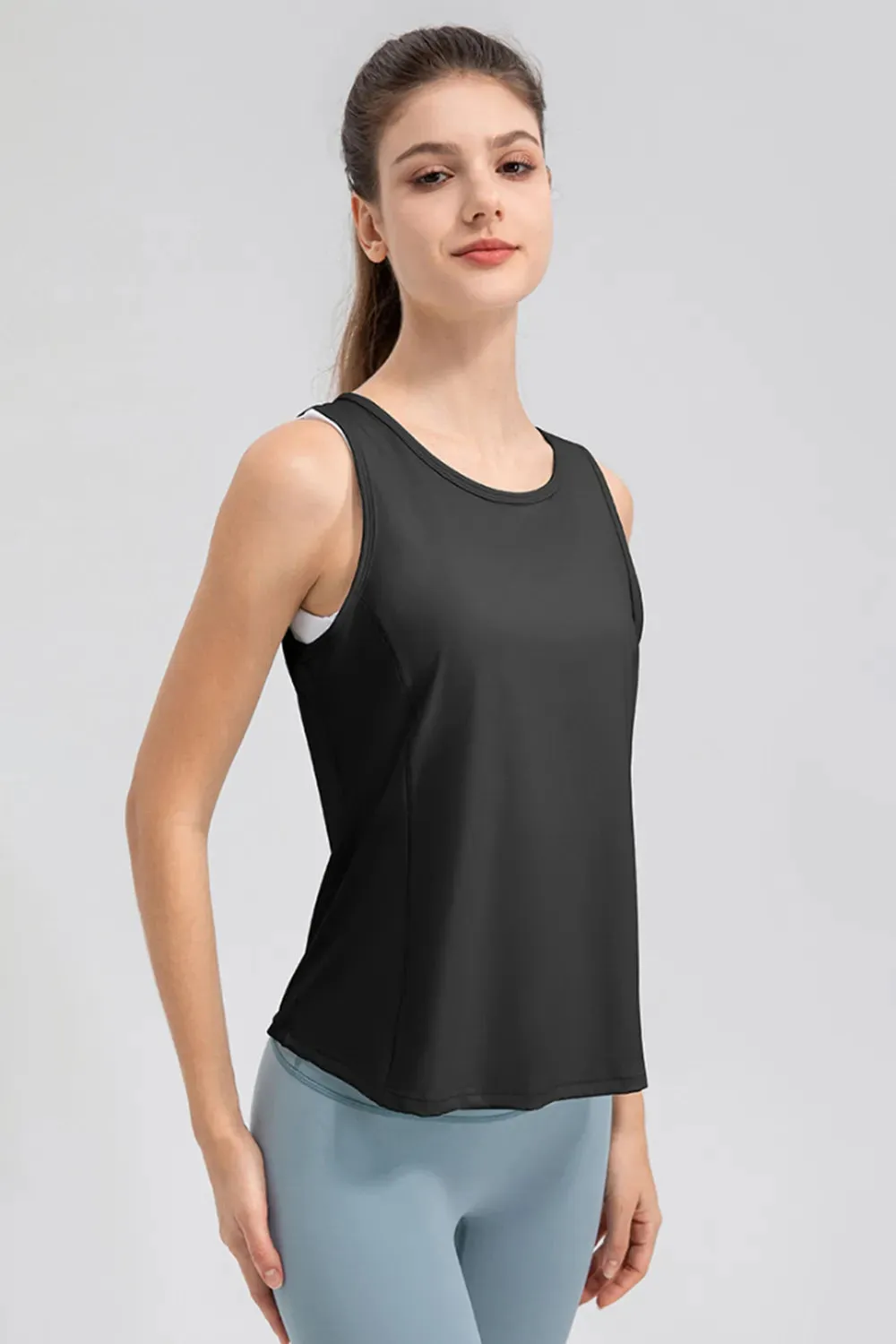 Wide Strap Round Neck Active Tank sold by Gigi Laurent product image thumbnail 3