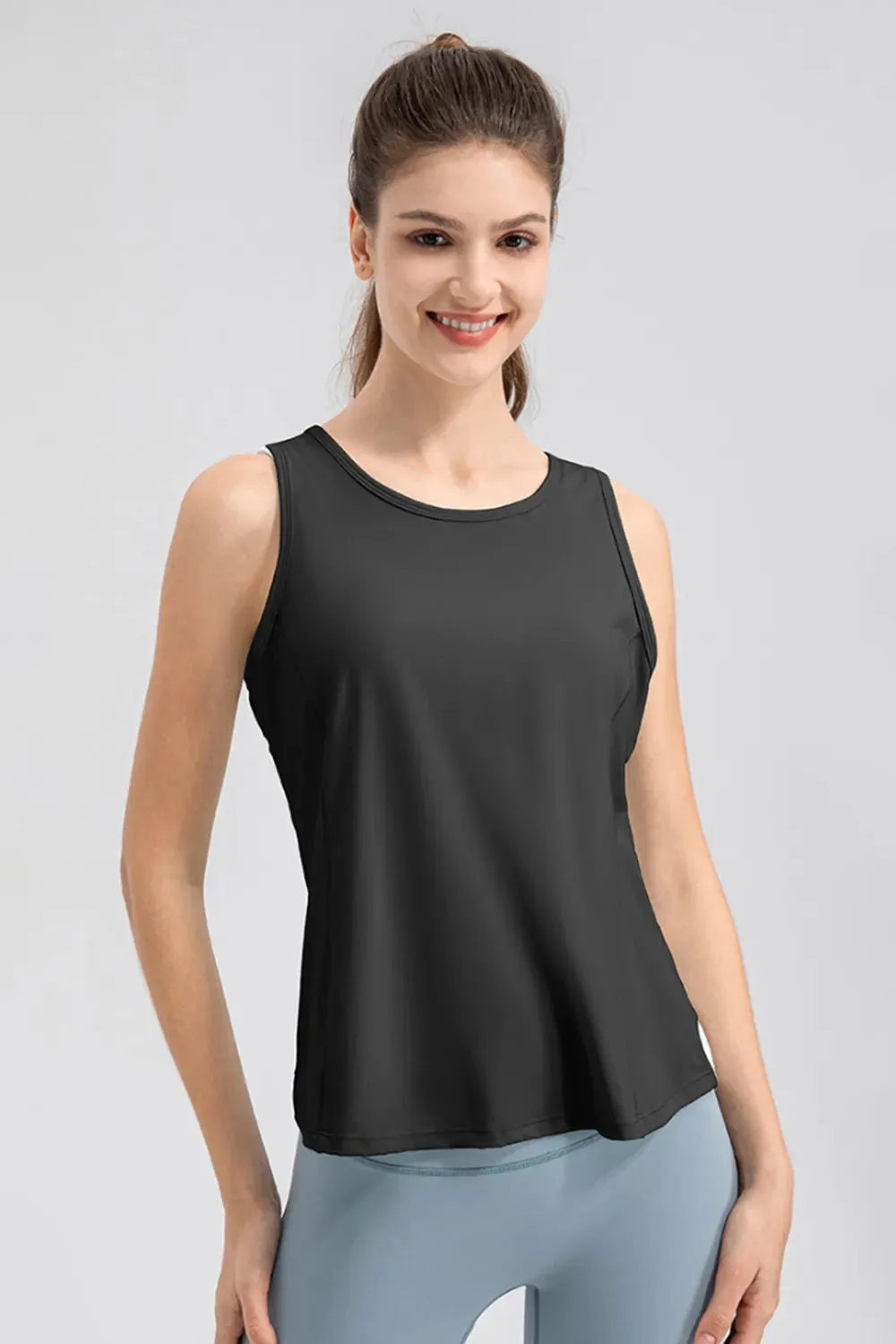 Wide Strap Round Neck Active Tank sold by Gigi Laurent