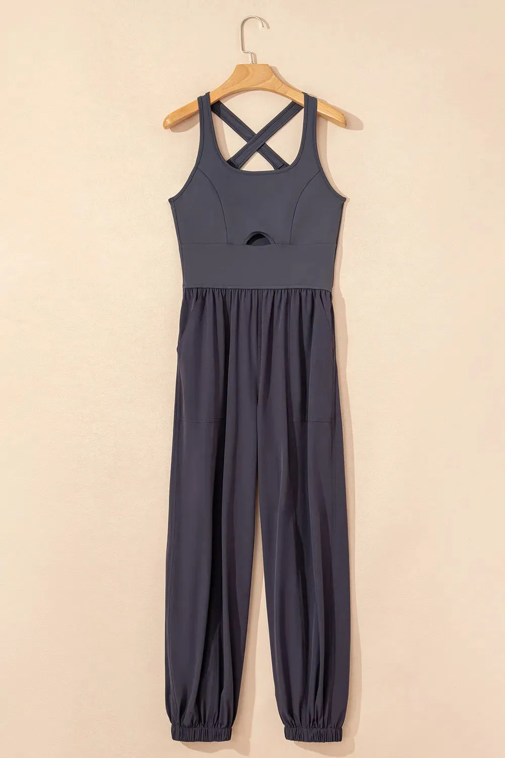 Cutout Square Neck Wide Strap Active Jumpsuit sold by Gigi Laurent product image thumbnail 5