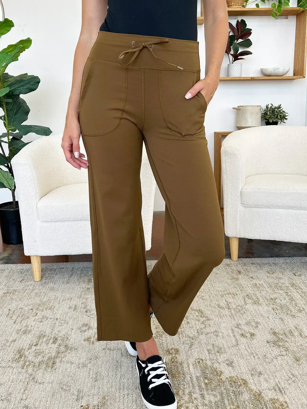 Millennia Drawstring Waist Wide Leg Sports Pants with Pockets sold by Gigi Laurent product image thumbnail 3
