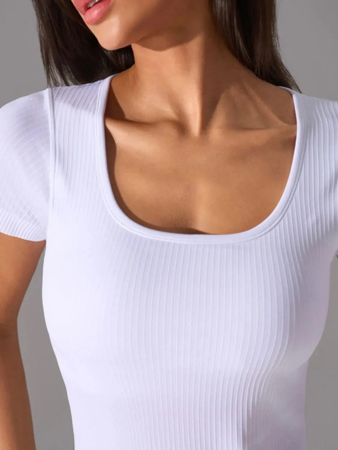 Square Neck Active T-Shirt with Detachable Chest Pads sold by Gigi Laurent product image thumbnail 4