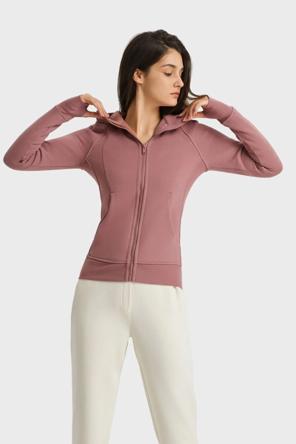 Millennia Zip Up Seam Detail Hooded Sports Jacket sold by Gigi Laurent