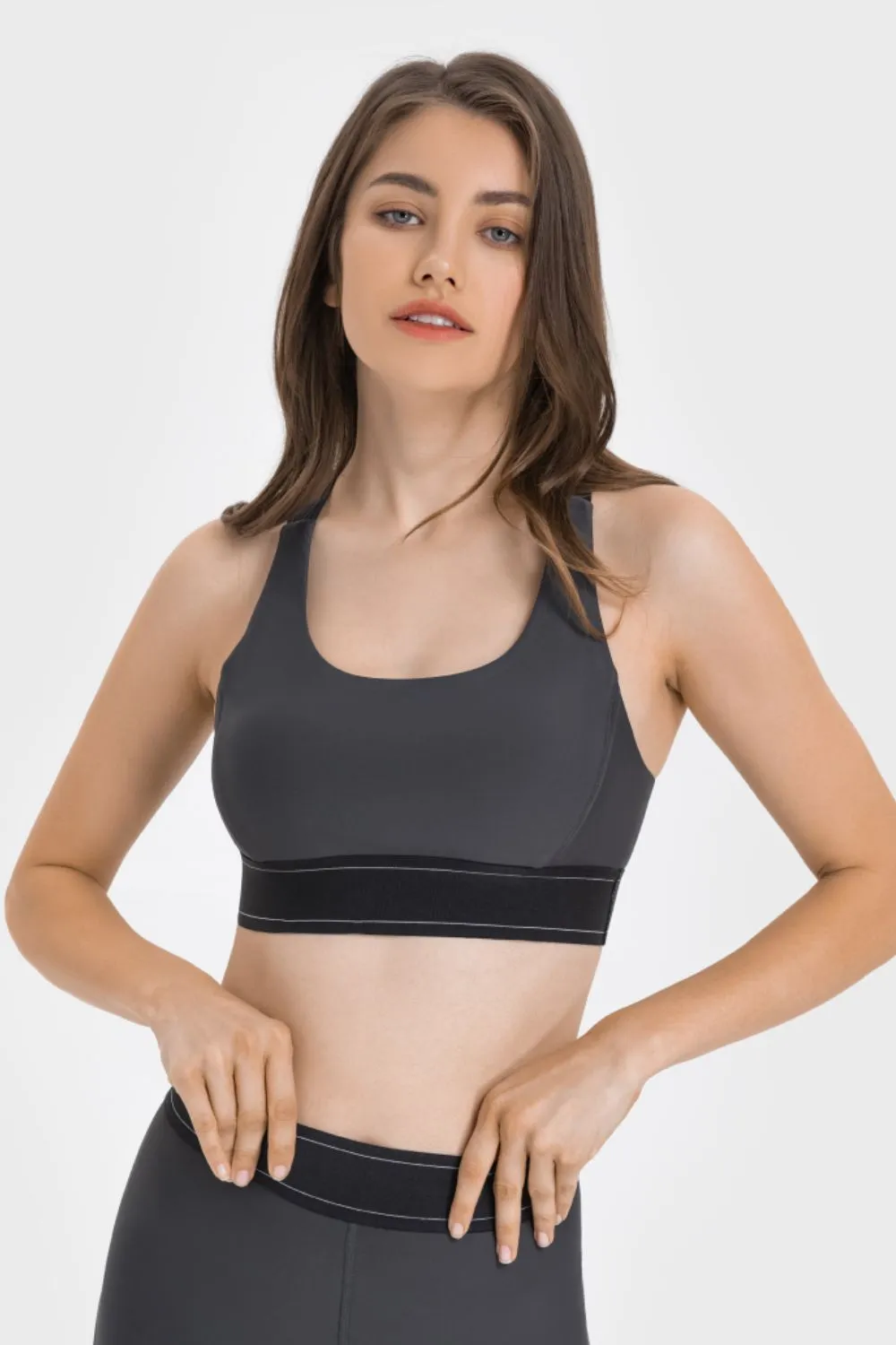 Millennia Contrast Sports Bra sold by Gigi Laurent