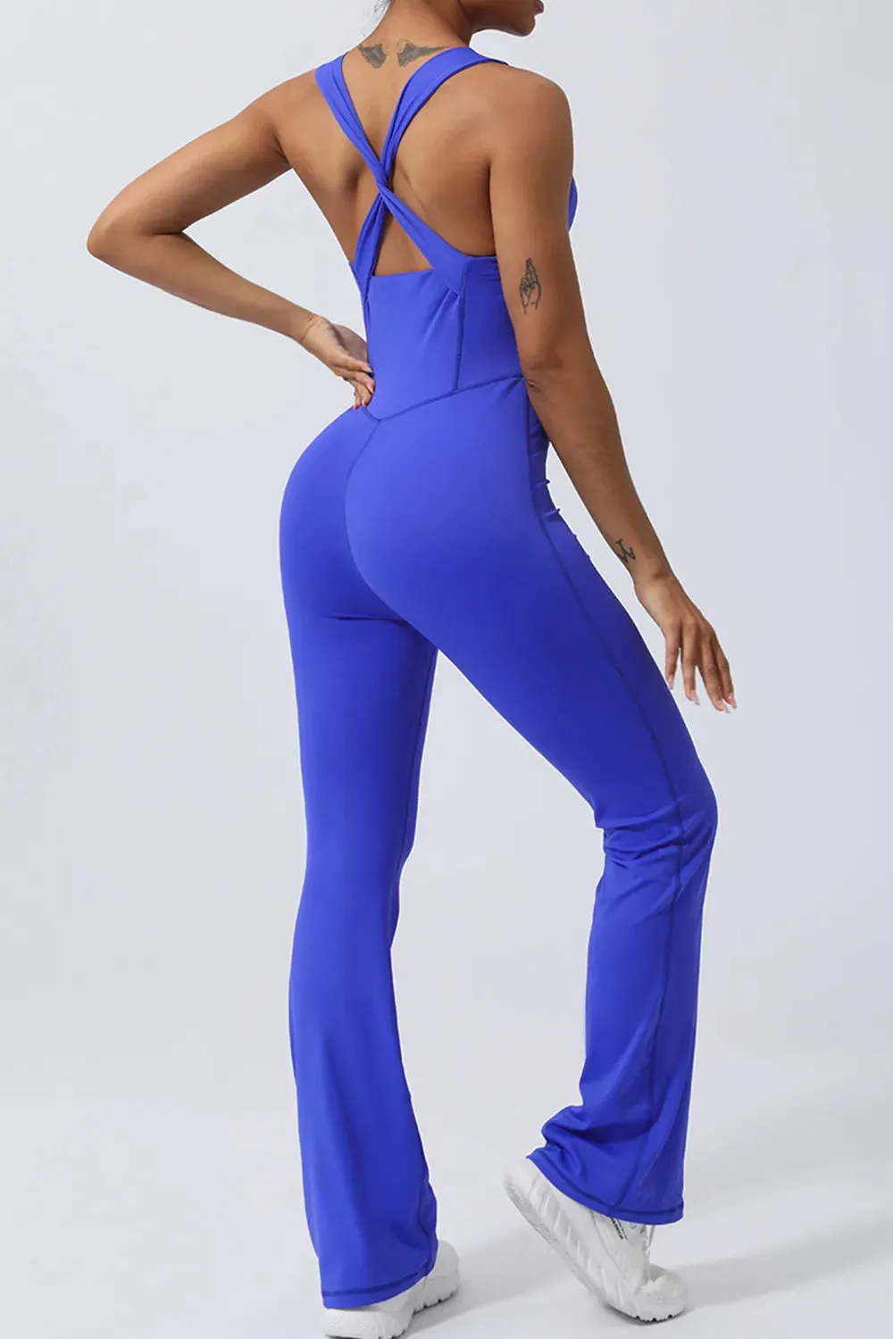 Crisscross Wide Strap Sleeveless Jumpsuit sold by Gigi Laurent product image thumbnail 2