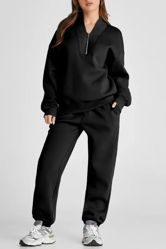 Quarter Zip Long Sleeve Top and Pants Set made by Gigi Laurent