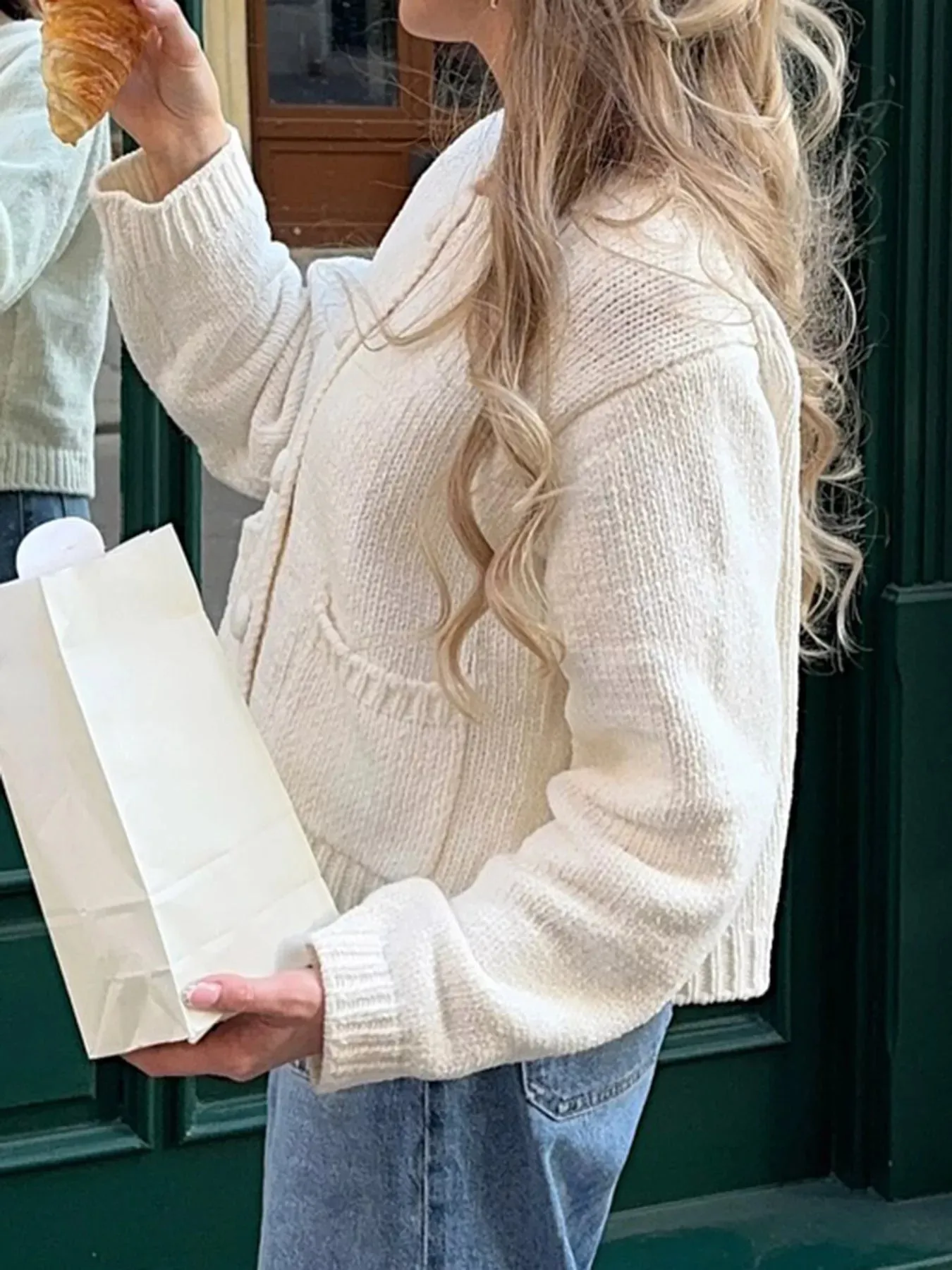 Textured Knit Button-Down Cardigan sold by Gigi Laurent product image thumbnail 5