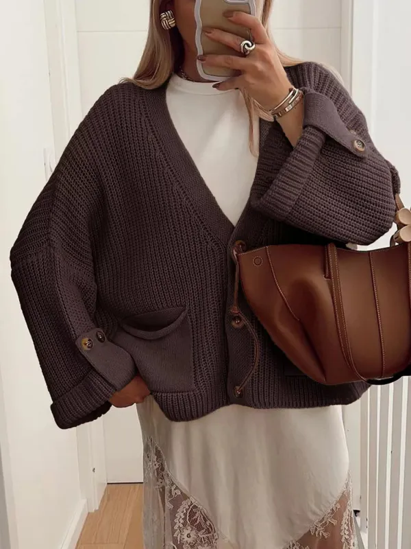 Chunky Knit Button-Down Cardigan sold by Gigi Laurent