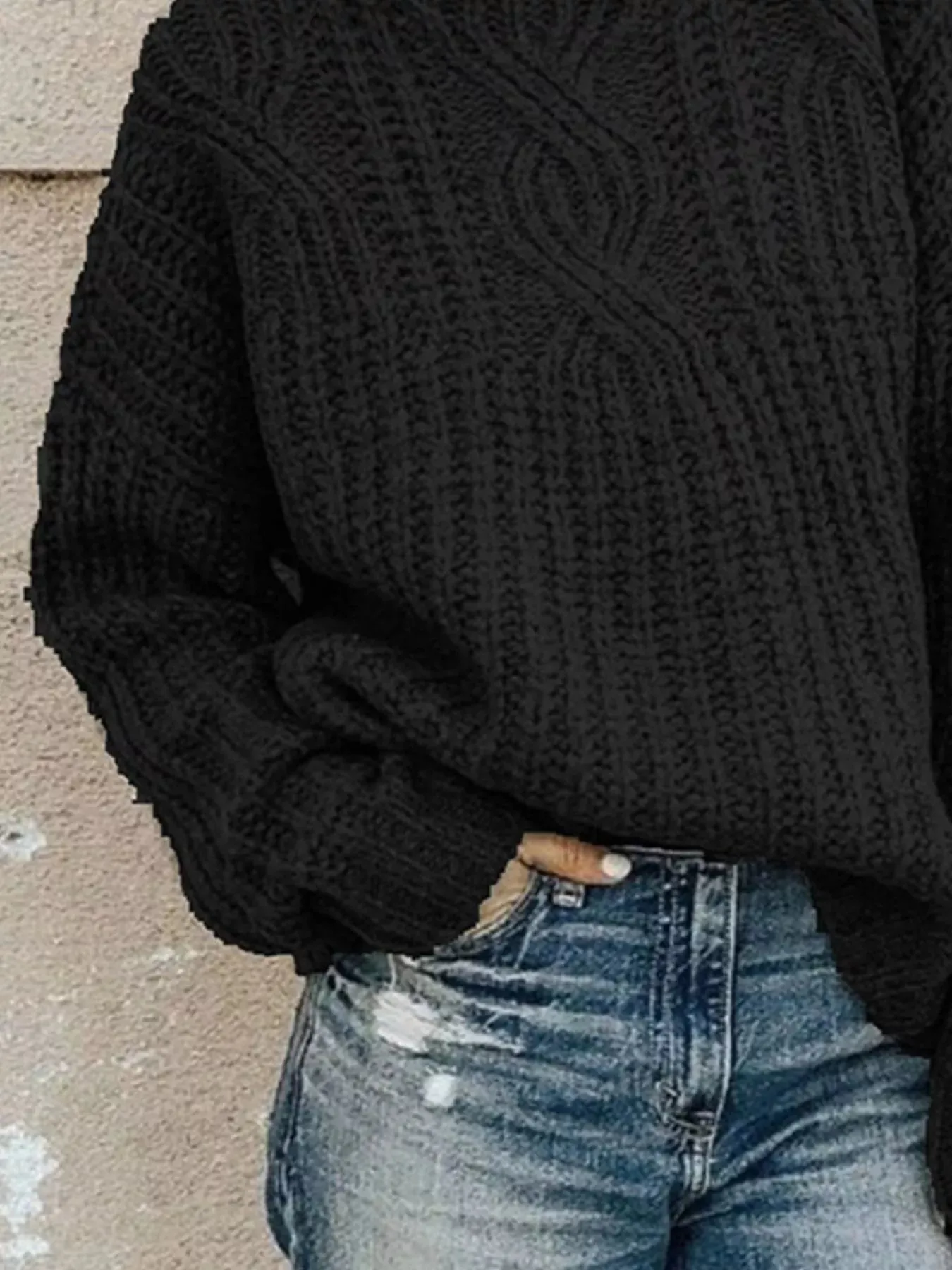 Full Size Turtleneck Long Sleeve Sweater Plus Size sold by Gigi Laurent product image thumbnail 3