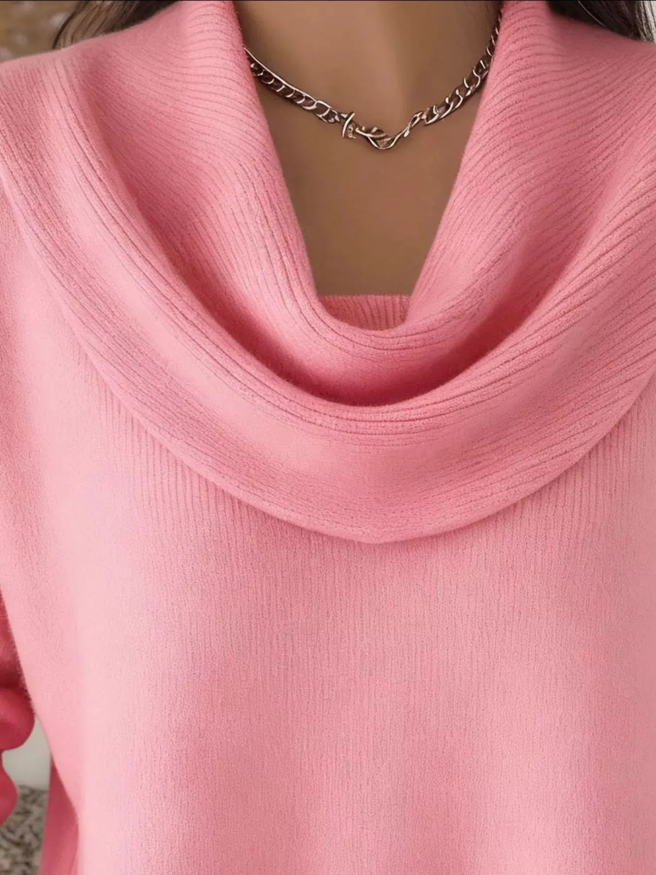 Full Size Cowl Neck Solid Color Sweater Plus Size sold by Gigi Laurent product image thumbnail 5