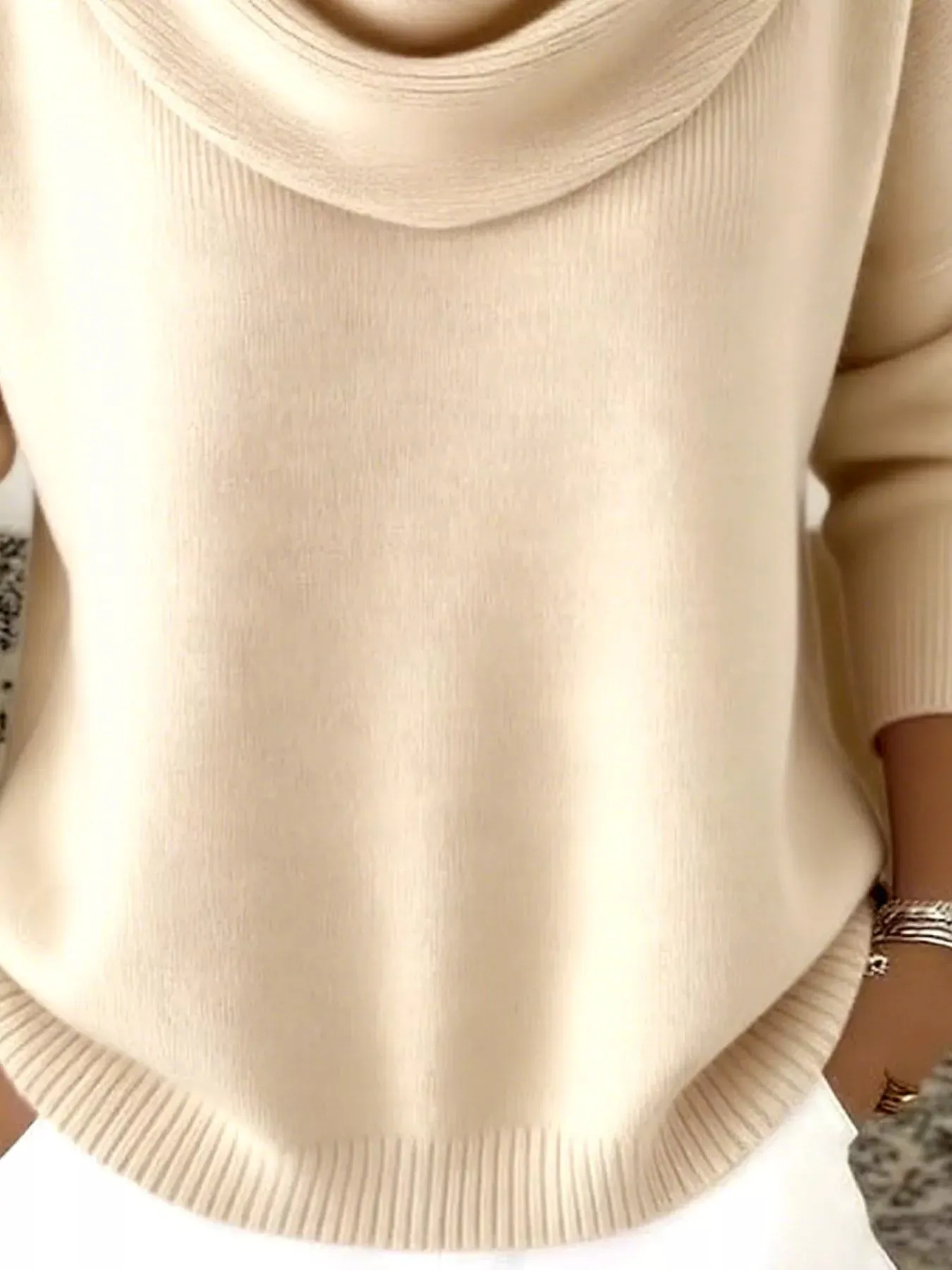 Full Size Cowl Neck Solid Color Sweater Plus Size sold by Gigi Laurent product image thumbnail 2