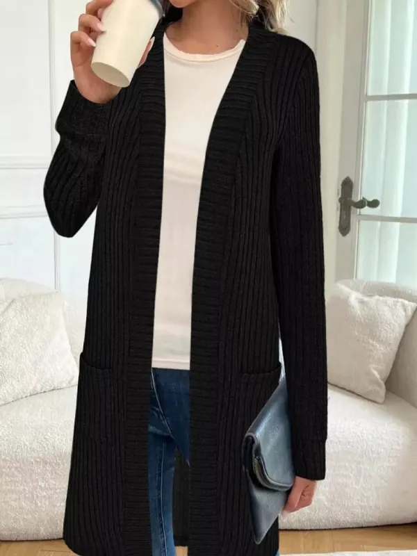 Ribbed Knit Open Front Cardigan sold by Gigi Laurent