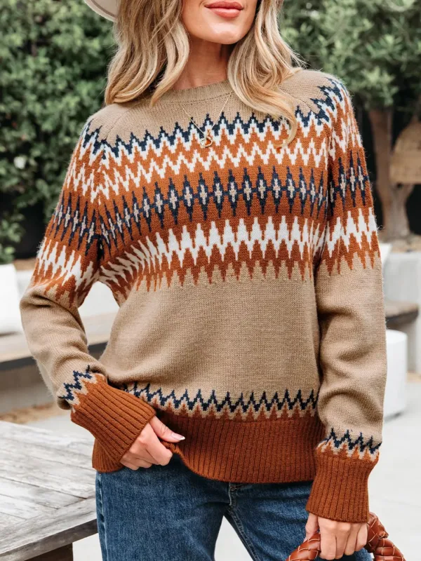 Color Block Crew Neck Sweater sold by Gigi Laurent