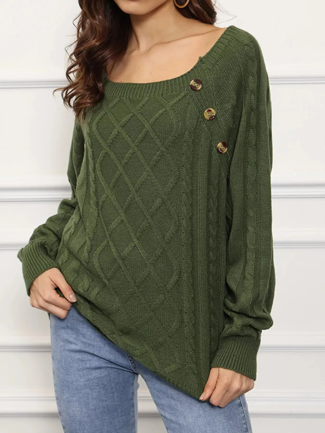 Cable Knit Boat Neck Sweater sold by Gigi Laurent product image thumbnail 5