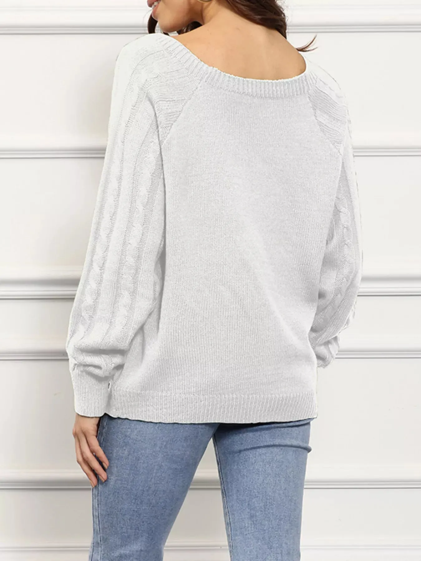Cable Knit Boat Neck Sweater sold by Gigi Laurent product image thumbnail 2