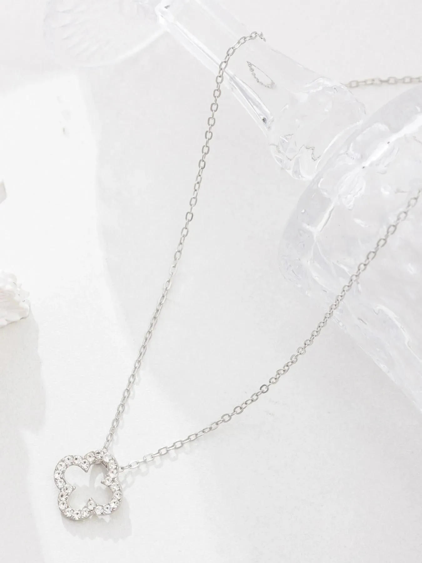 Inlaid Zircon Clover Pendant Necklace sold by Gigi Laurent product image thumbnail 4