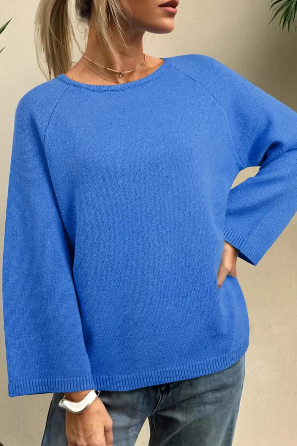 Solid Color Knit Loose Bracelet Sleeve Dolman Sweater sold by Gigi Laurent product image thumbnail 4