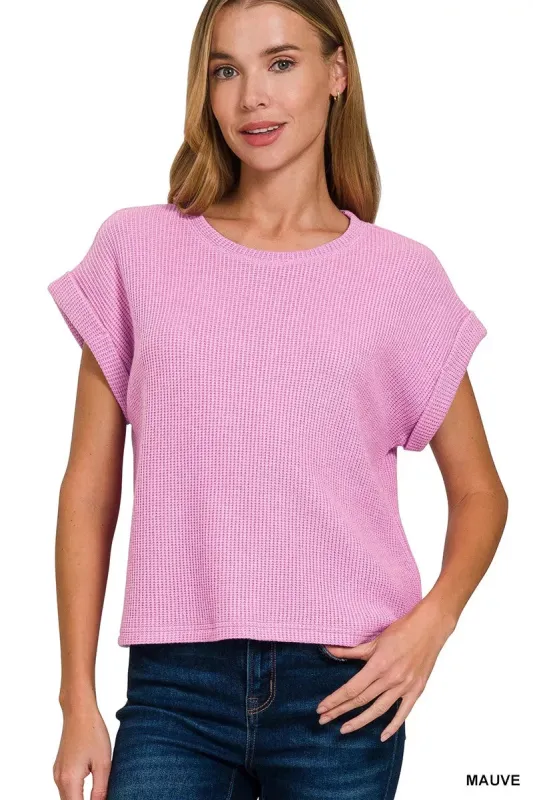 Zenana Short Sleeve Crew Neck Sweater sold by Gigi Laurent