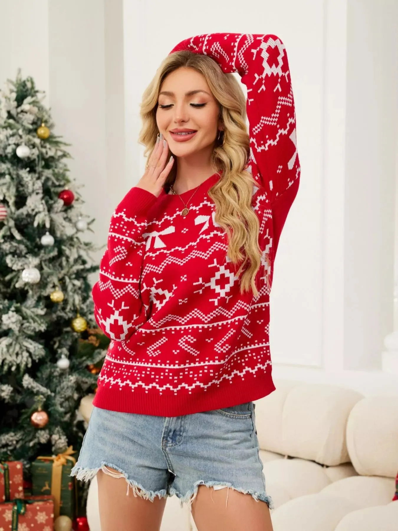 Christmas Bow Round Neck Sweater sold by Gigi Laurent product image thumbnail 2