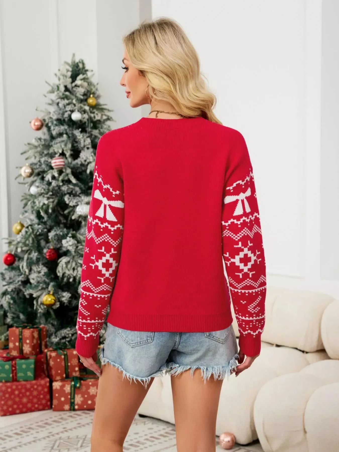 Christmas Bow Round Neck Sweater sold by Gigi Laurent product image thumbnail 4