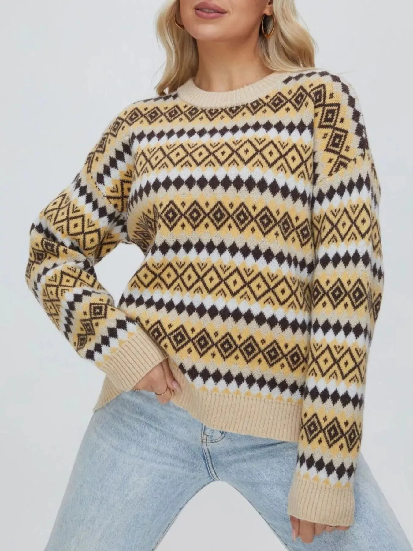 Geometric Pattern Round Neck Sweater sold by Gigi Laurent product image thumbnail 5