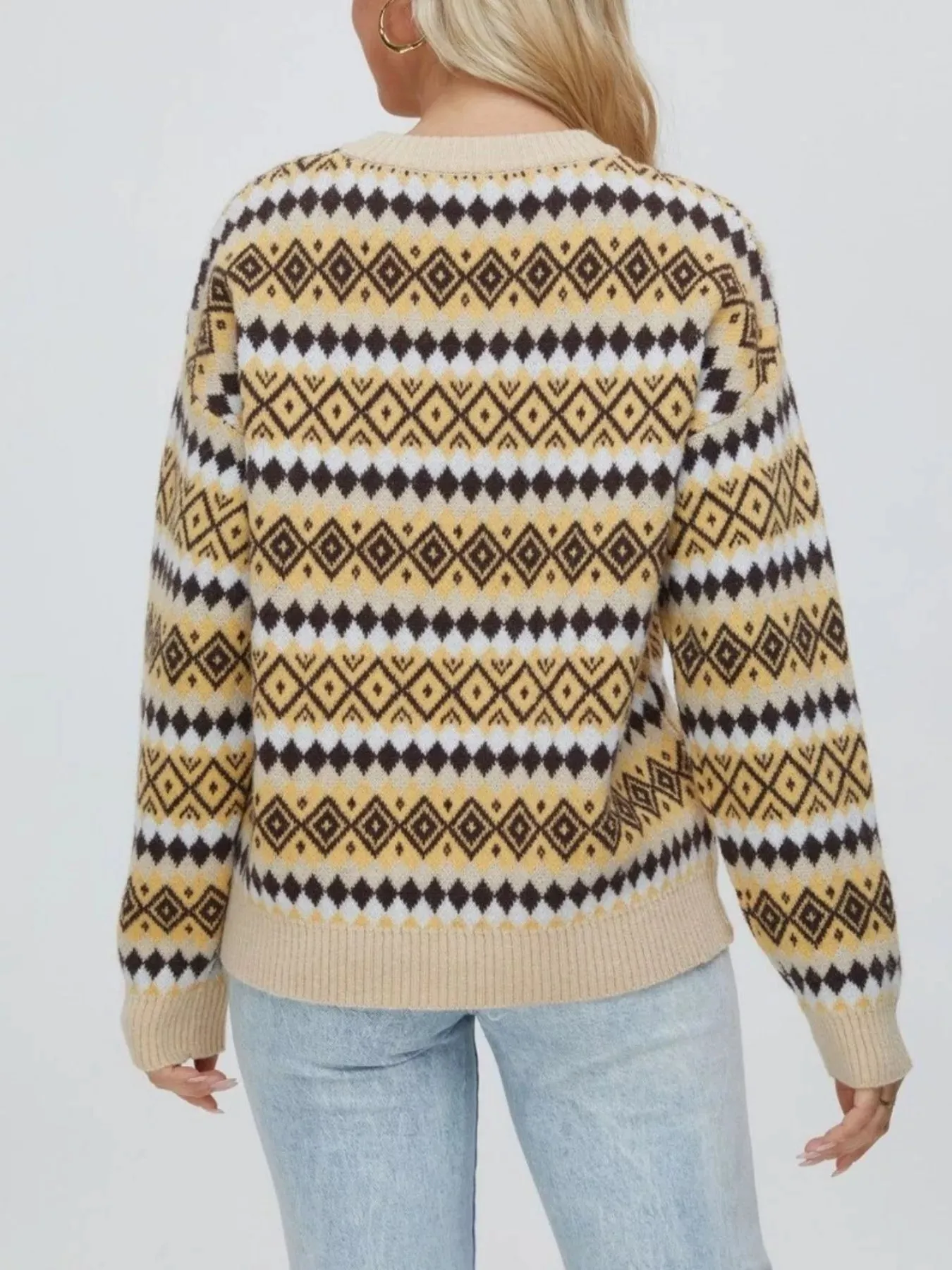 Geometric Pattern Round Neck Sweater sold by Gigi Laurent product image thumbnail 2
