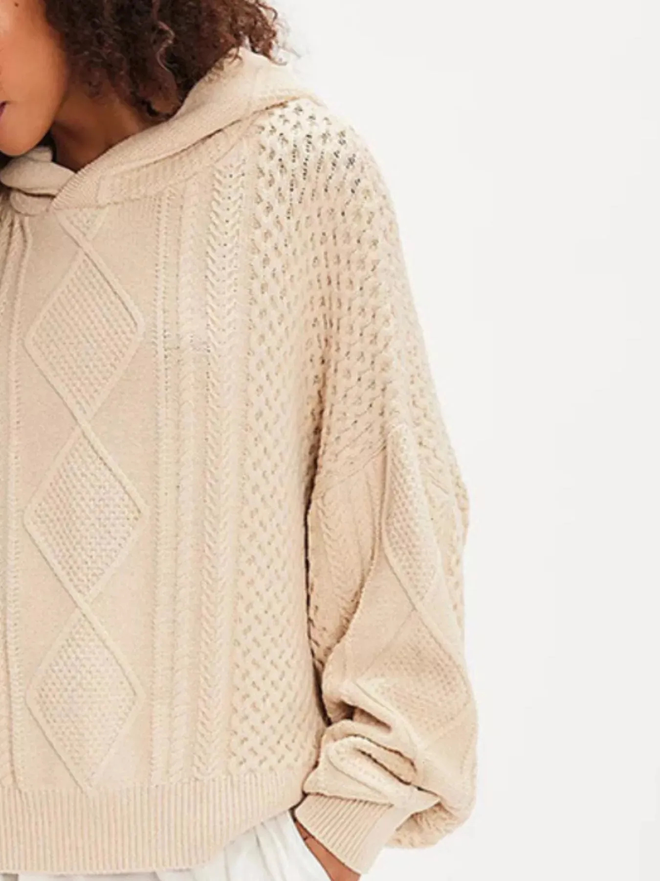 Texture Knit Long Sleeve Hooded Sweater sold by Gigi Laurent product image thumbnail 2