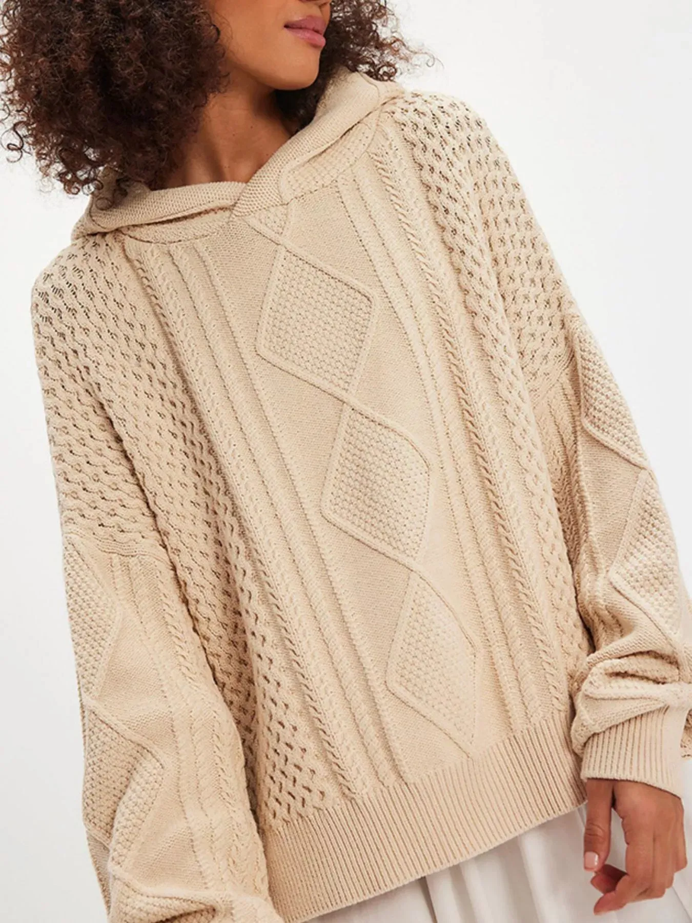 Texture Knit Long Sleeve Hooded Sweater sold by Gigi Laurent