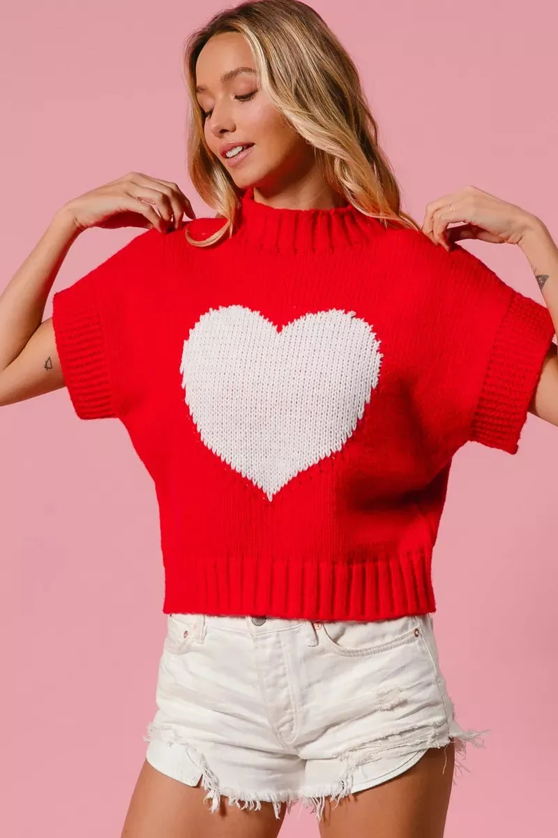 BiBi Rib Banded Heart Pattern Valentines Sweater sold by Gigi Laurent product image thumbnail 5