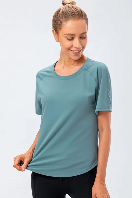 Round Neck Raglan Sleeve Active Tee sold by Gigi Laurent