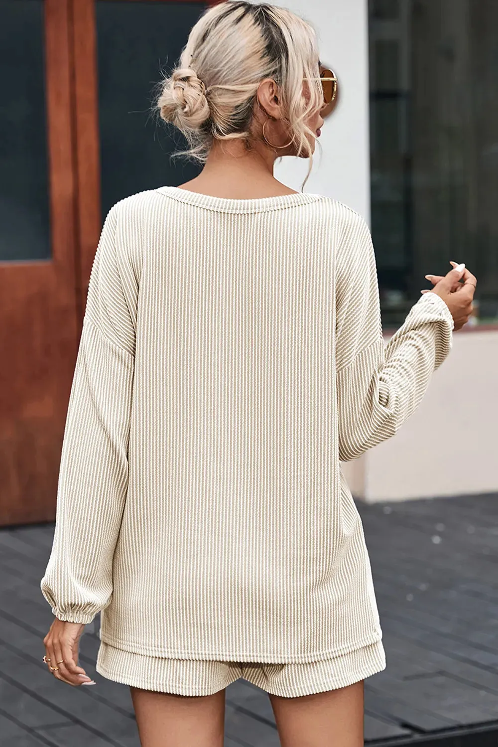 V-Neck Dropped Shoulder Top and Shorts Set sold by Gigi Laurent product image thumbnail 2