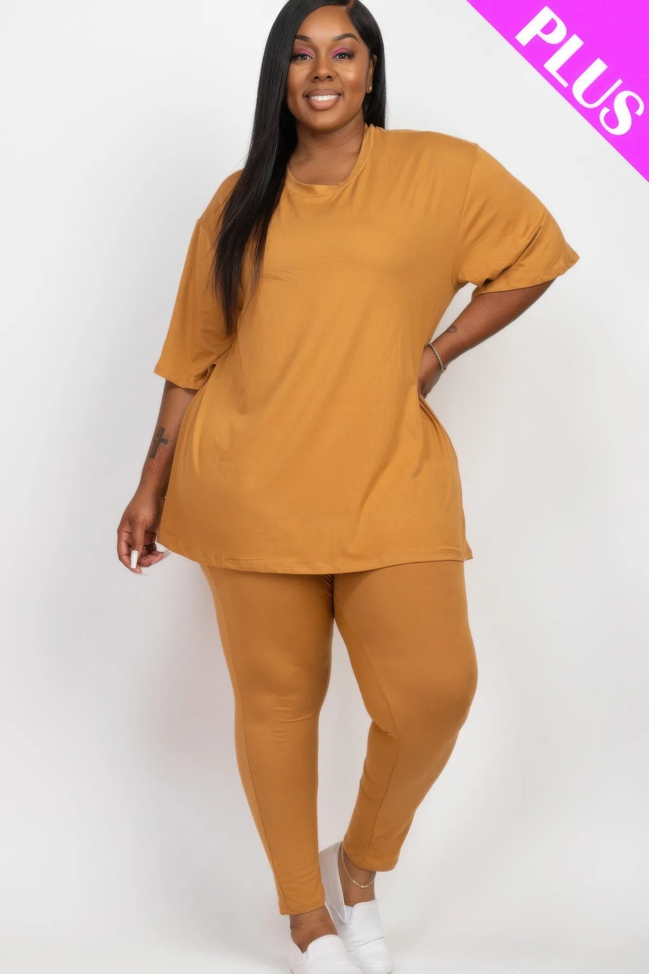 Plus Size Oversized T-shirt & Leggings Set sold by Gigi Laurent