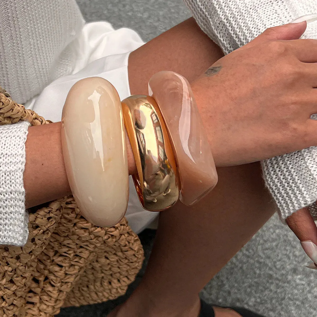 3 Piece Chunky Resin Bracelet Set sold by Gigi Laurent product image thumbnail 4