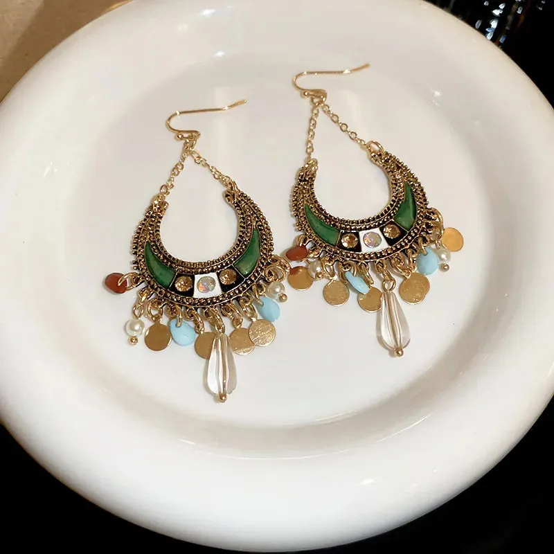 Rhinestone Resin Alloy Dangle Earrings sold by Gigi Laurent