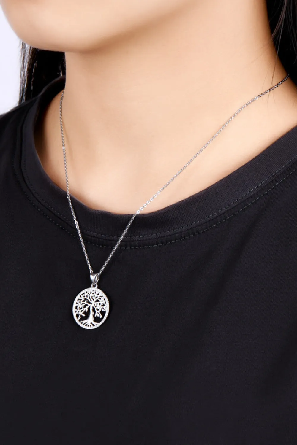 Adored 925 Sterling Silver Moissanite Tree Pendant Necklace sold by Gigi Laurent product image thumbnail 4