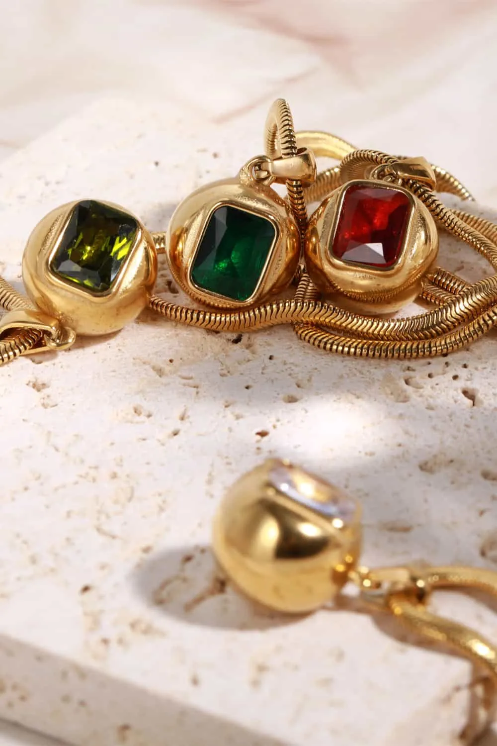 Zircon 18K Gold-Plated Geometrical Shape Pendant Necklace sold by Gigi Laurent product image thumbnail 4