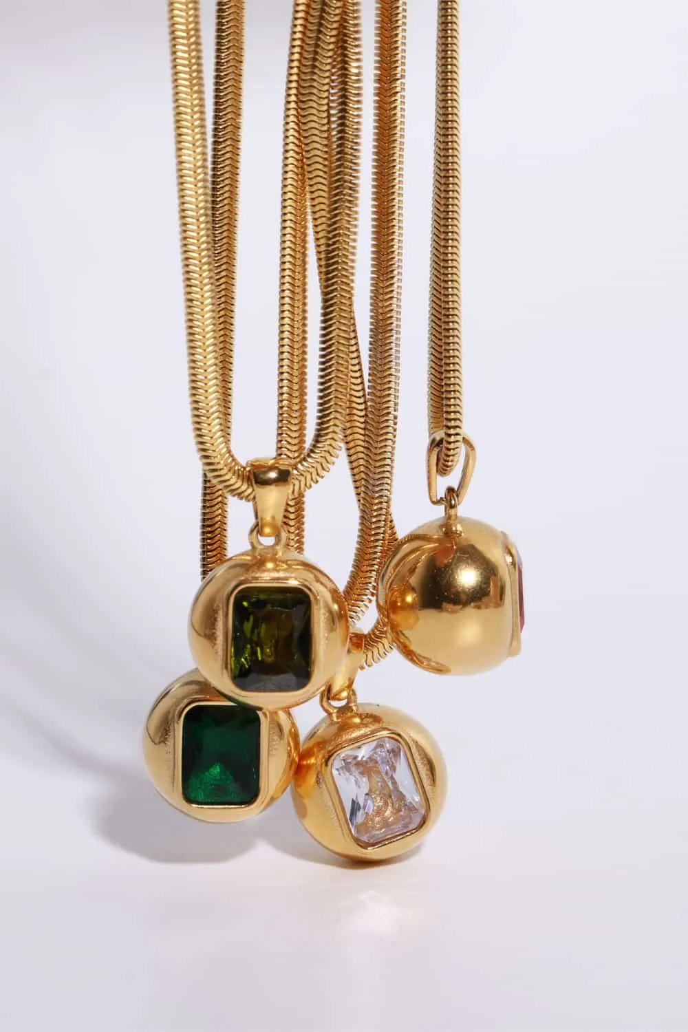 Zircon 18K Gold-Plated Geometrical Shape Pendant Necklace sold by Gigi Laurent product image thumbnail 3