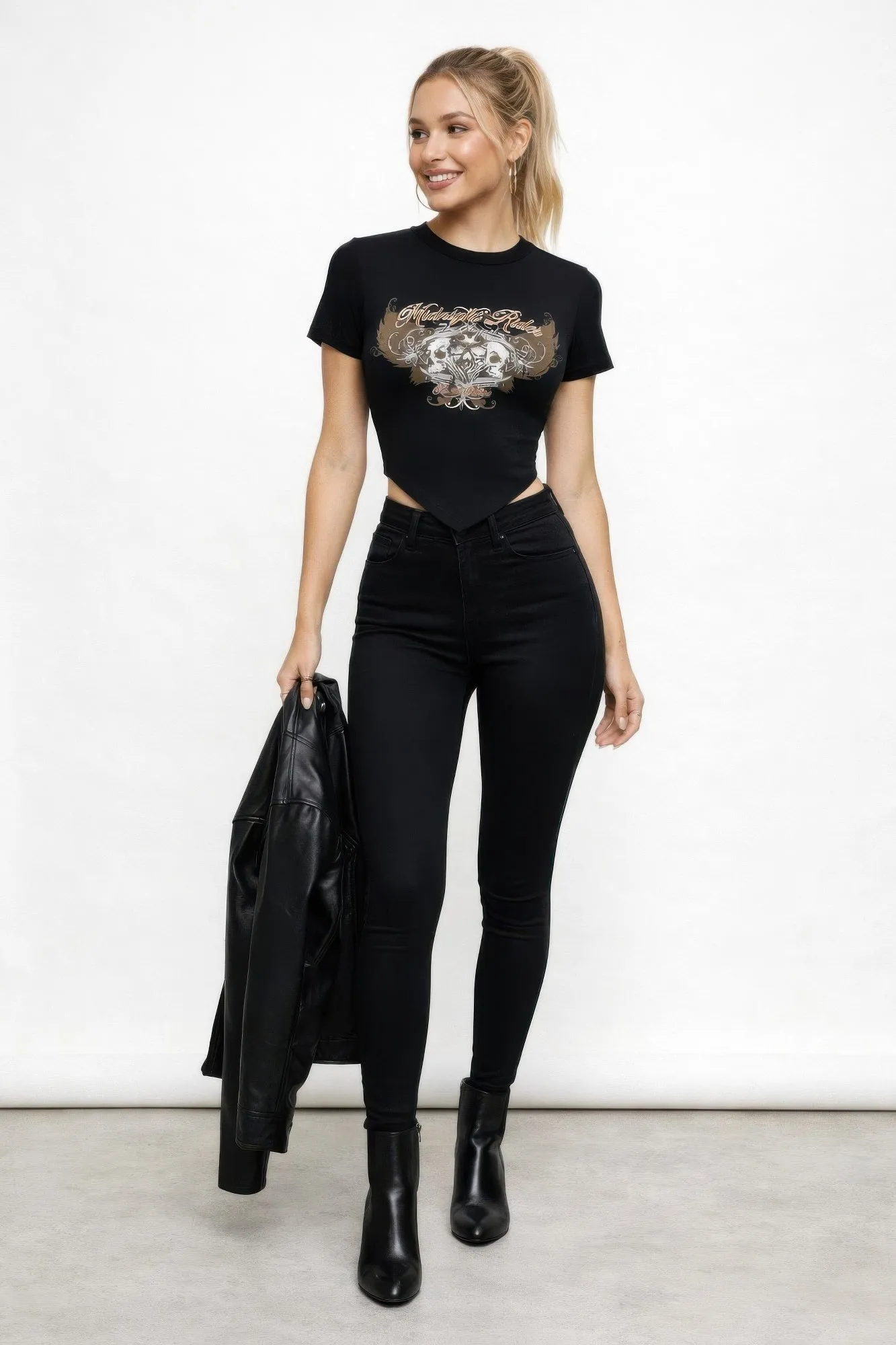 Midnight Rider Graphic Cropped Tee sold by Gigi Laurent
