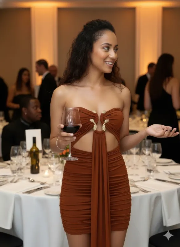 Tube Top Mini Dress With Drape Front made by Gigi Laurent