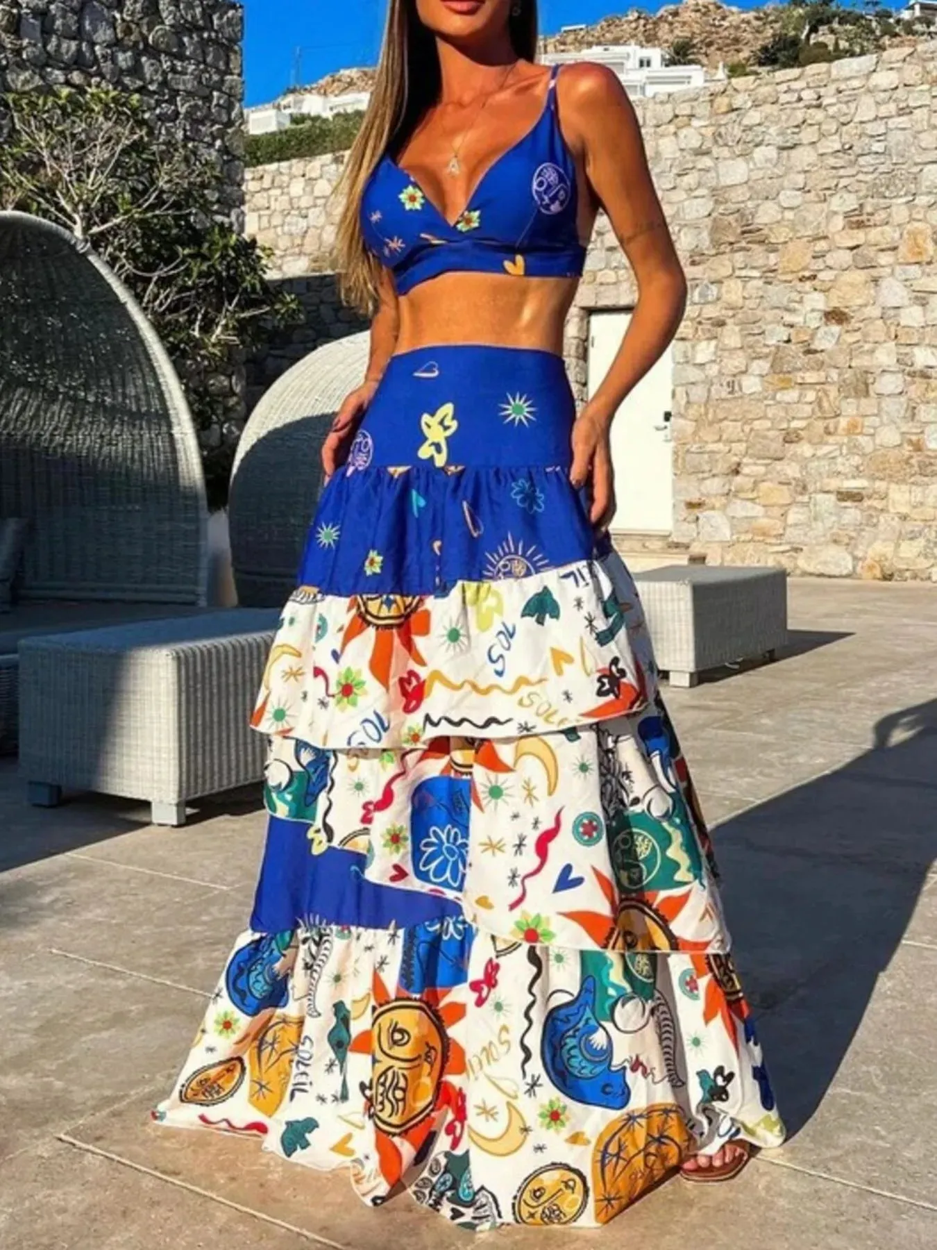Printed Cami and Layered Skirt Set sold by Gigi Laurent