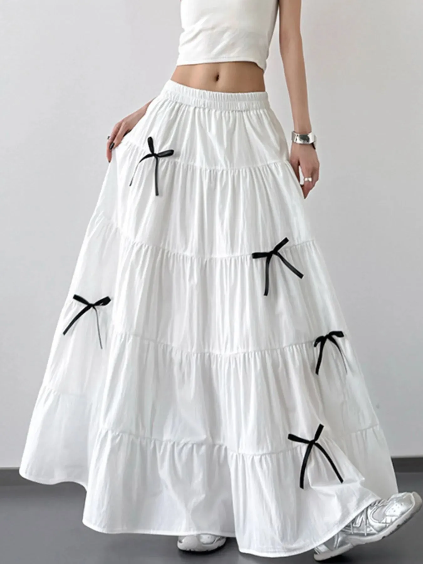 Tiered Bow Maxi Skirt sold by Gigi Laurent