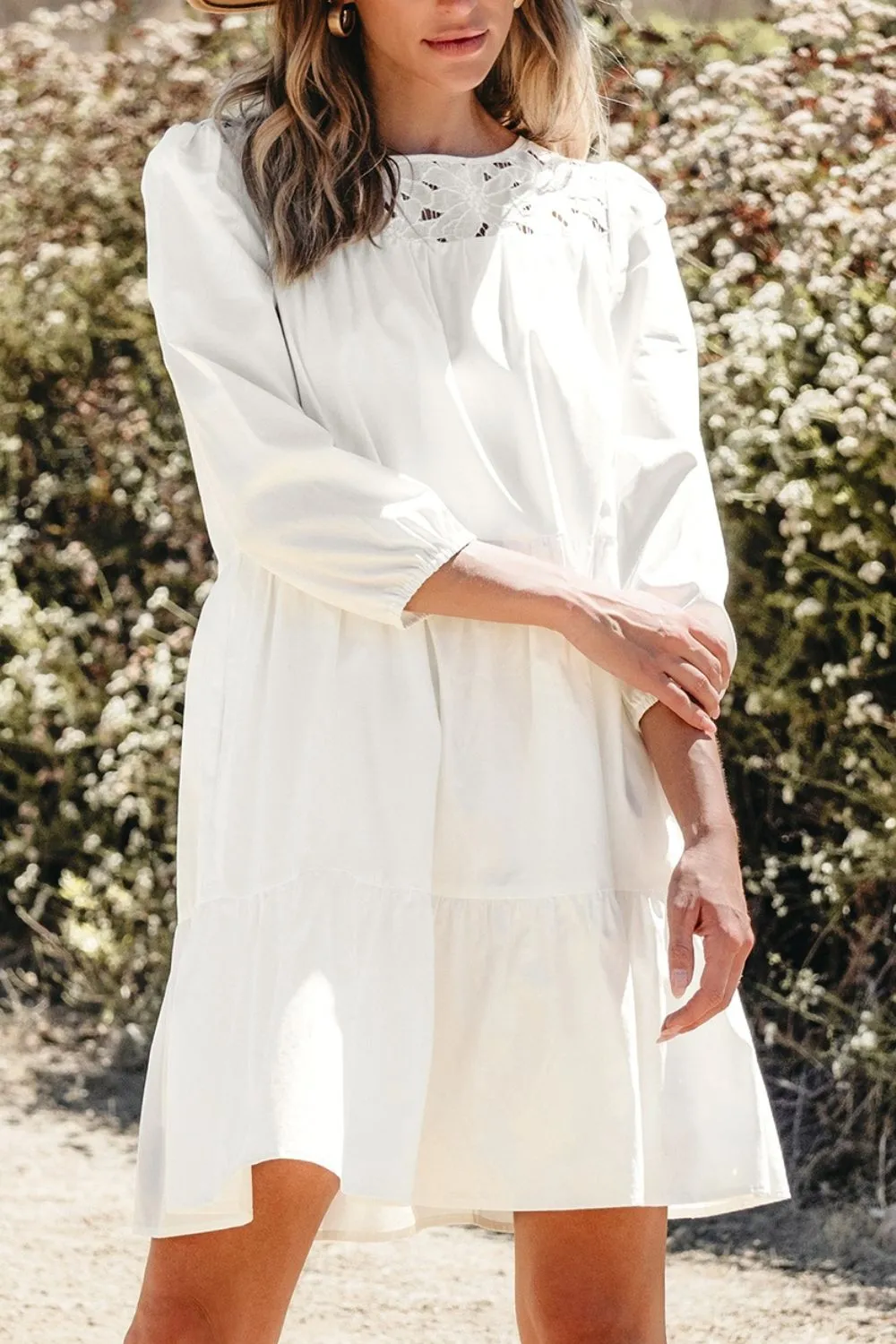 3/4 Sleeve Tiered Mini Dress sold by Gigi Laurent product image thumbnail 5