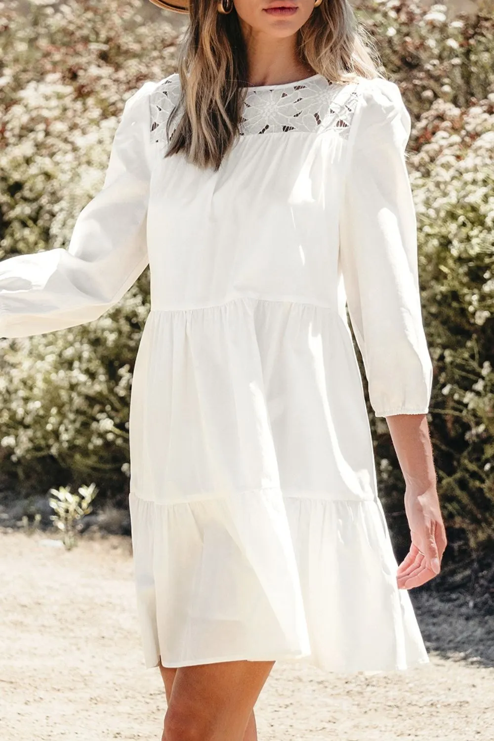 3/4 Sleeve Tiered Mini Dress sold by Gigi Laurent product image thumbnail 4