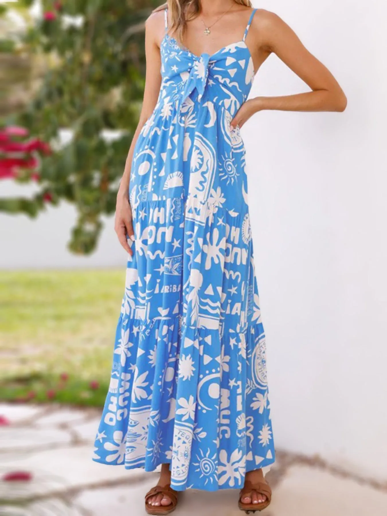 Printed Tie-Front Maxi Dress sold by Gigi Laurent product image thumbnail 2