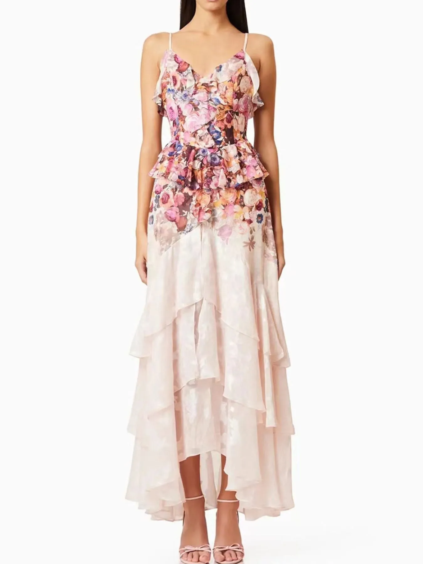Floral Print Ruffled Maxi Dress sold by Gigi Laurent