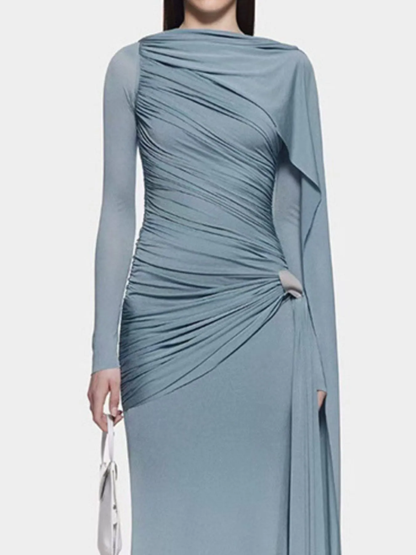 Ruched Draped Long Sleeve Maxi Dress sold by Gigi Laurent product image thumbnail 3
