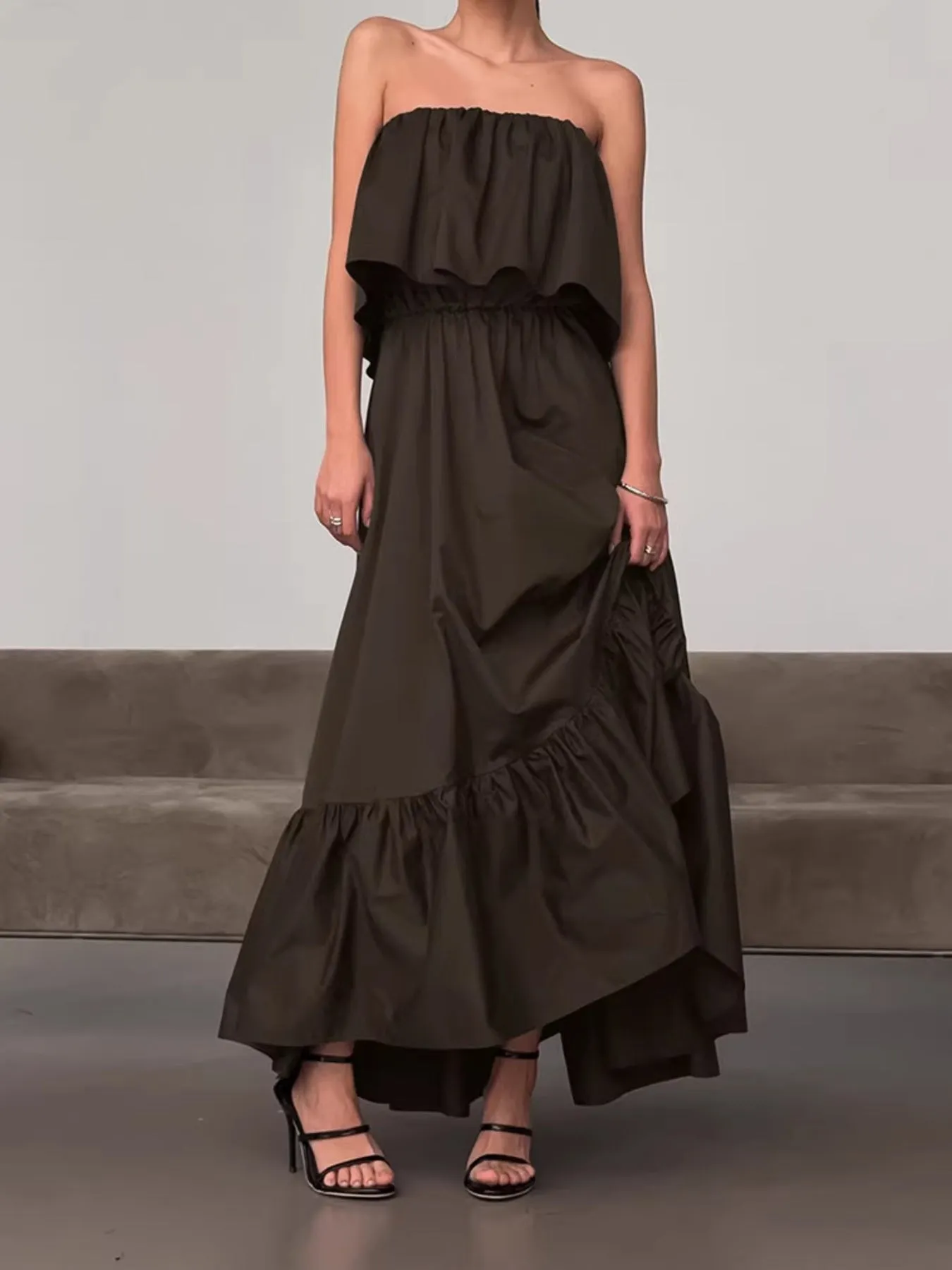 Off-Shoulder Ruffle Hem Maxi Dress sold by Gigi Laurent product image thumbnail 4