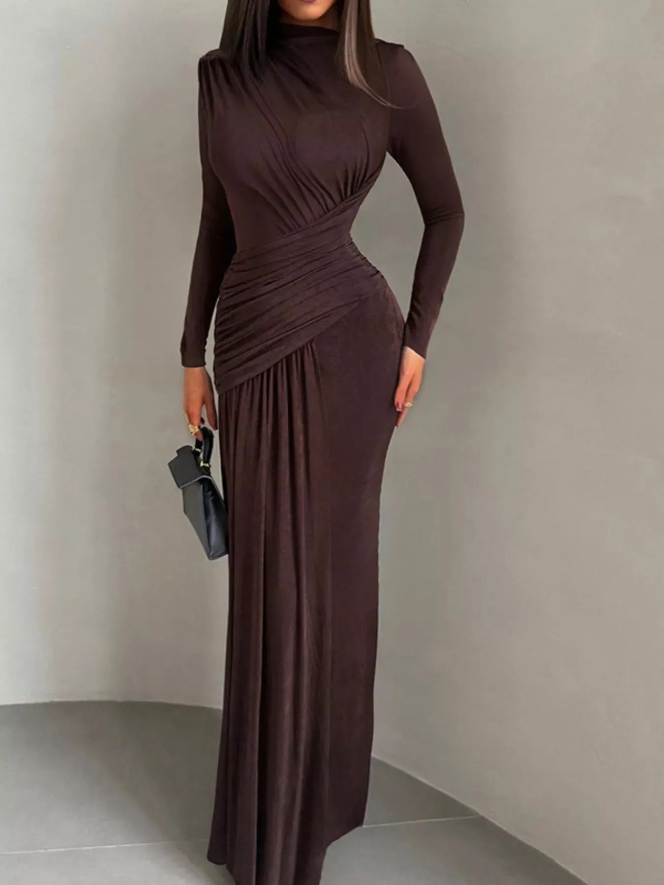 Ruched Long Sleeve Maxi Dress sold by Gigi Laurent product image thumbnail 4
