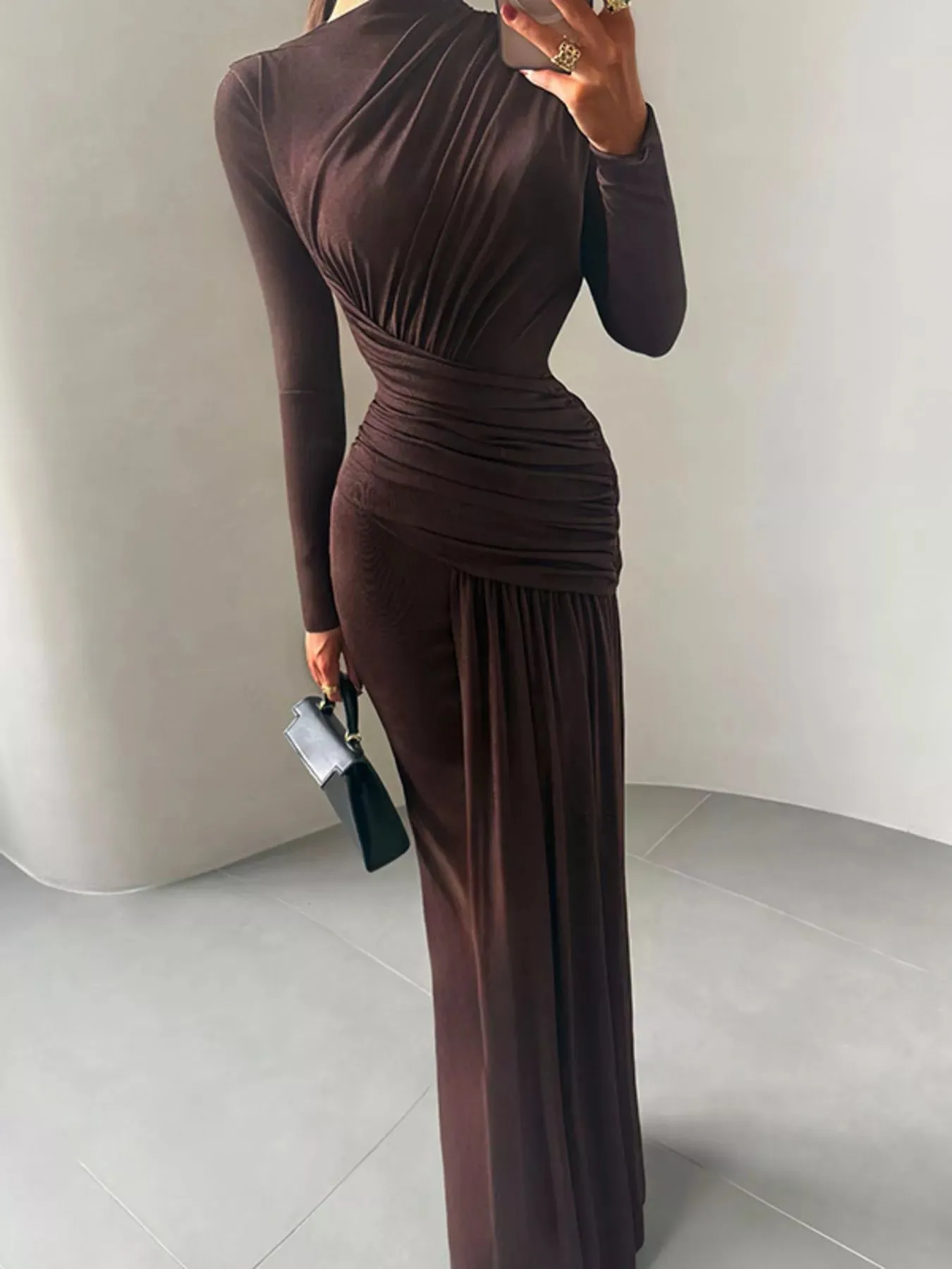 Ruched Long Sleeve Maxi Dress sold by Gigi Laurent product image thumbnail 5