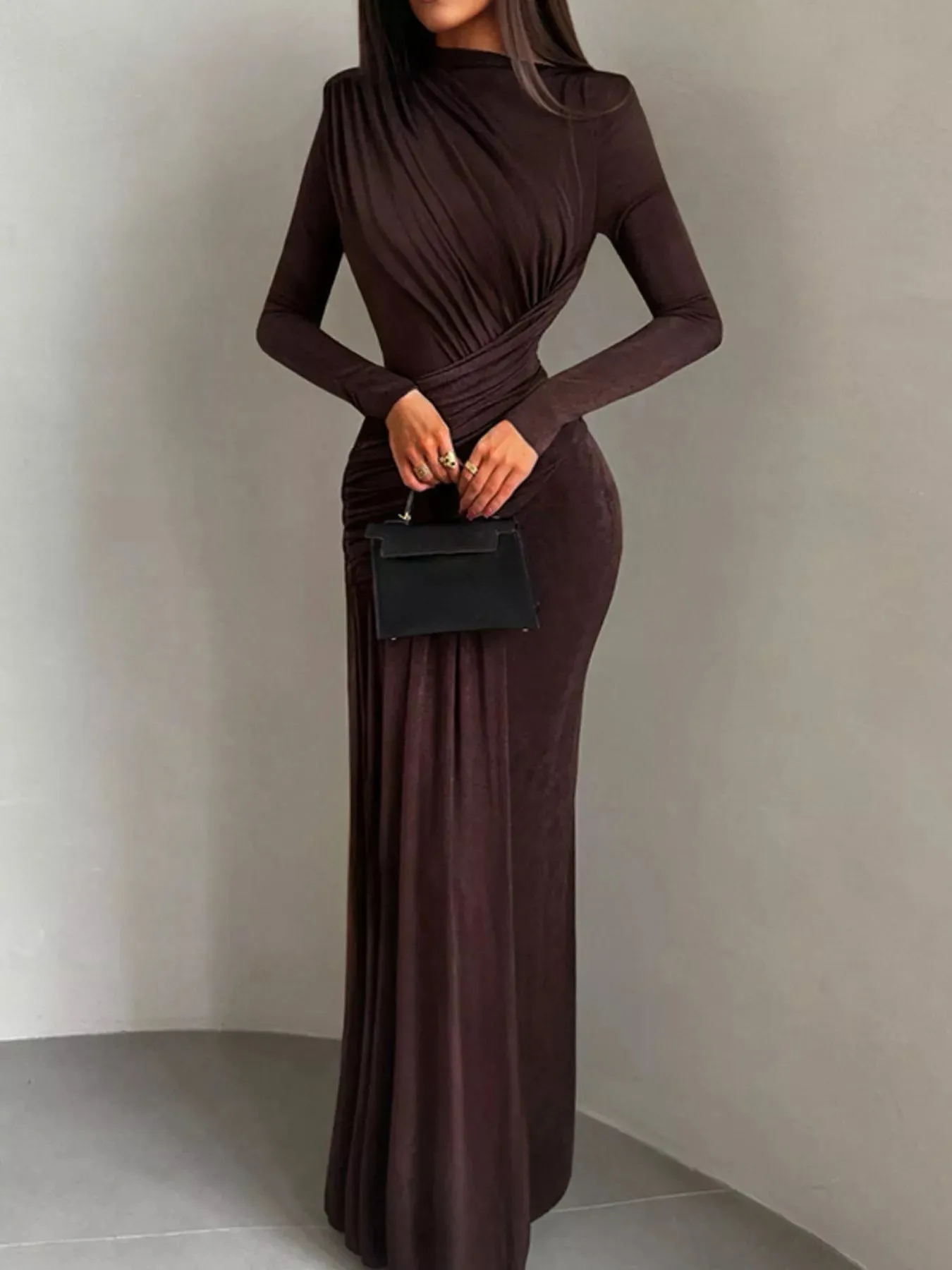 Ruched Long Sleeve Maxi Dress sold by Gigi Laurent product image thumbnail 2